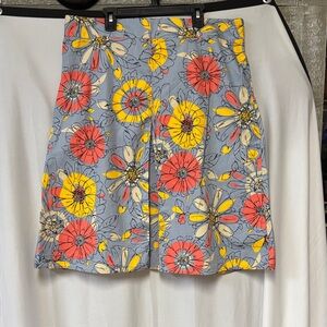 Merona Floral A-Line Skirt - Red, Yellow, Gray